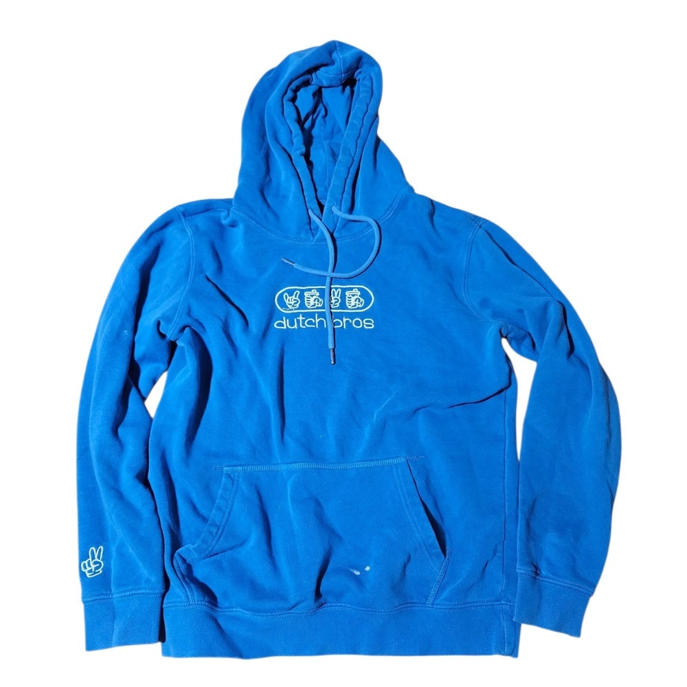 Dutch Bros Coffee Peace Sign Logo Distressed Pullover Hoodie Small/Medium Unisex